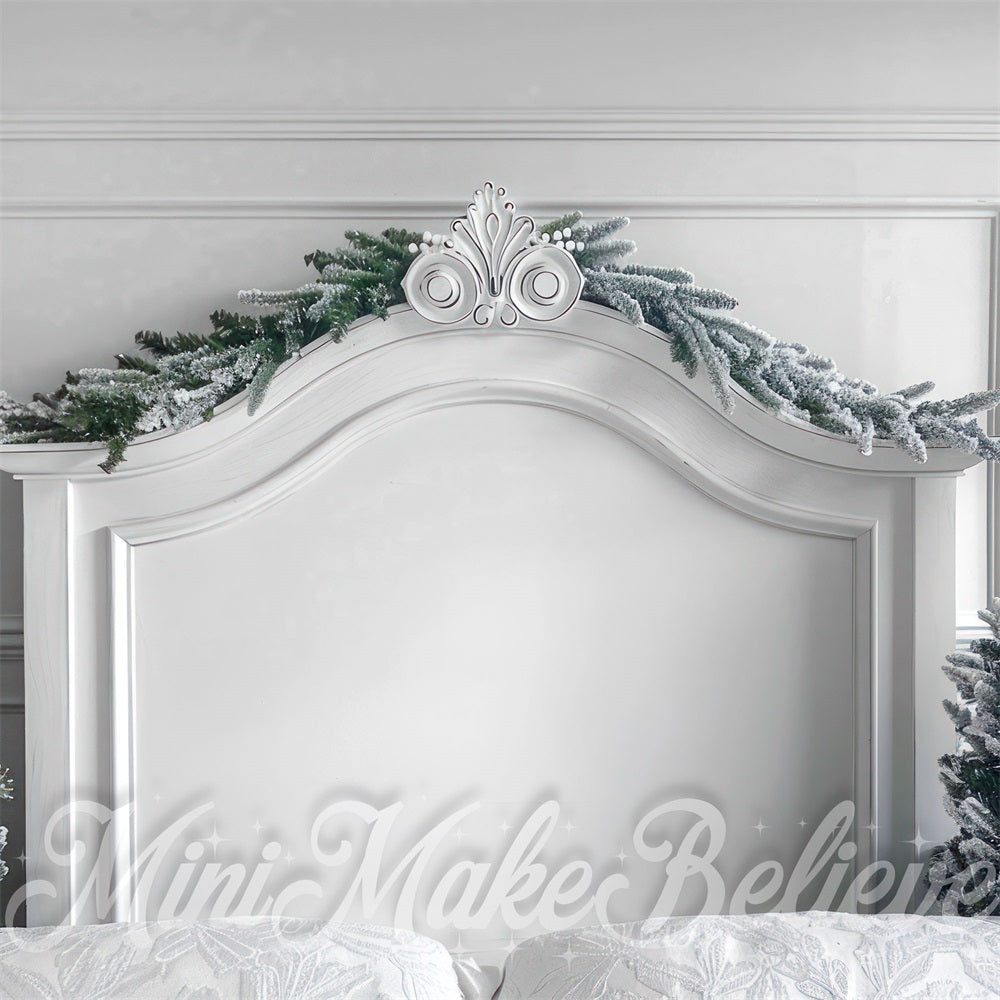 Kate Christmas White Headboard Backdrop Designed by Mini MakeBelieve