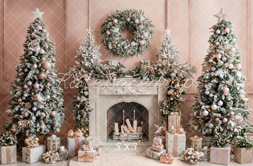 Kate Christmas Tree Fireplace Gift Wall Backdrop Designed by Emetselch