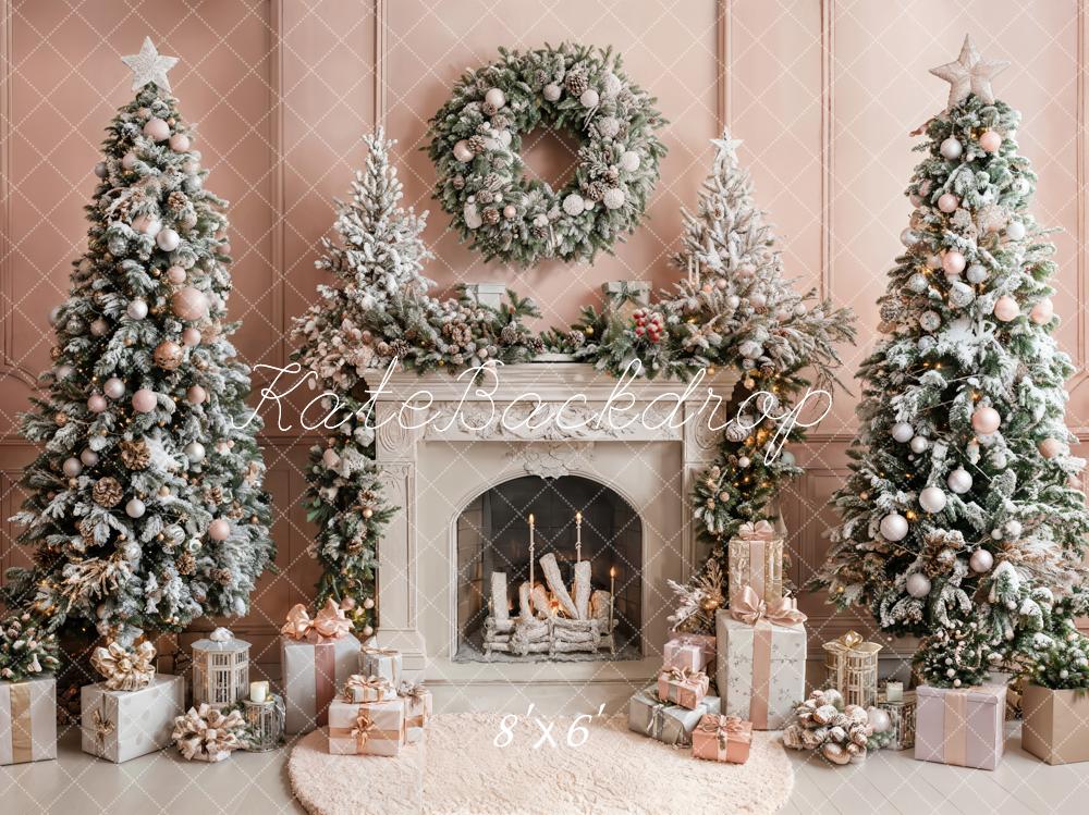 Kate Christmas Tree Fireplace Gift Wall Backdrop Designed by Emetselch