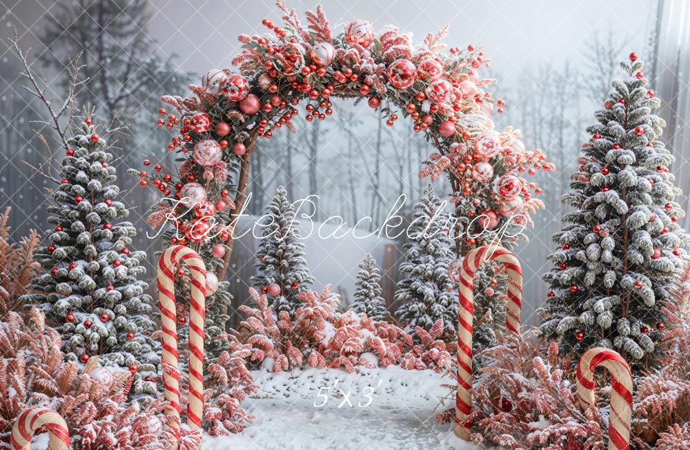 Kate Winter Forest Christmas Tree Arch Backdrop Designed by Emetselch