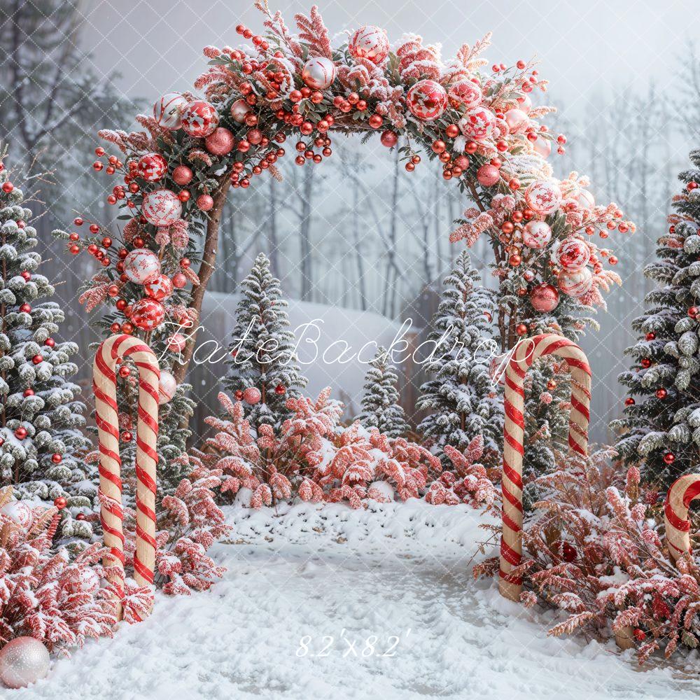 Kate Winter Forest Christmas Tree Arch Backdrop Designed by Emetselch