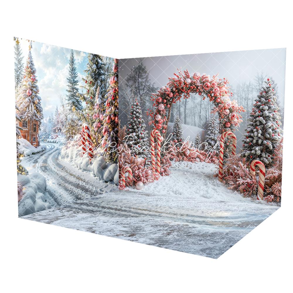 Kate Winter Forest Christmas Tree Flower Decoration Arch Room Set(8ftx8ft&10ftx8ft&8ftx10ft)