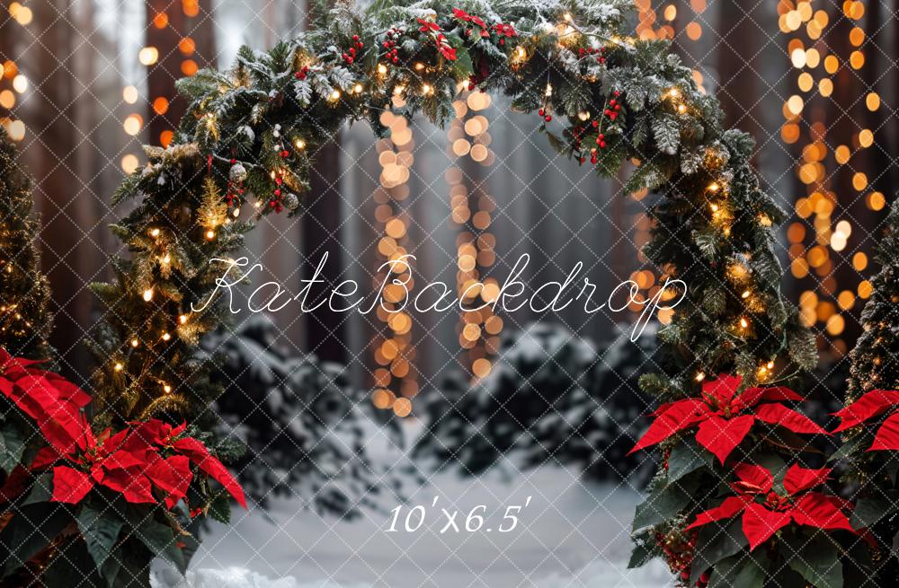 Kate Christmas Forest Arch Bokeh Backdrop Designed by Emetselch