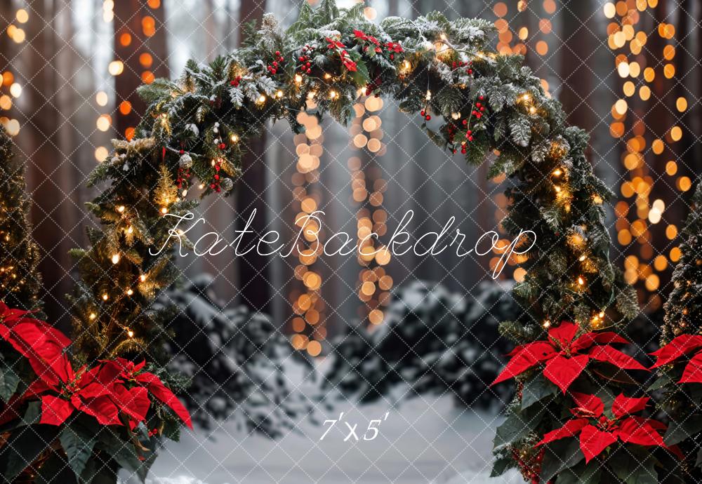 Kate Christmas Forest Arch Bokeh Backdrop Designed by Emetselch