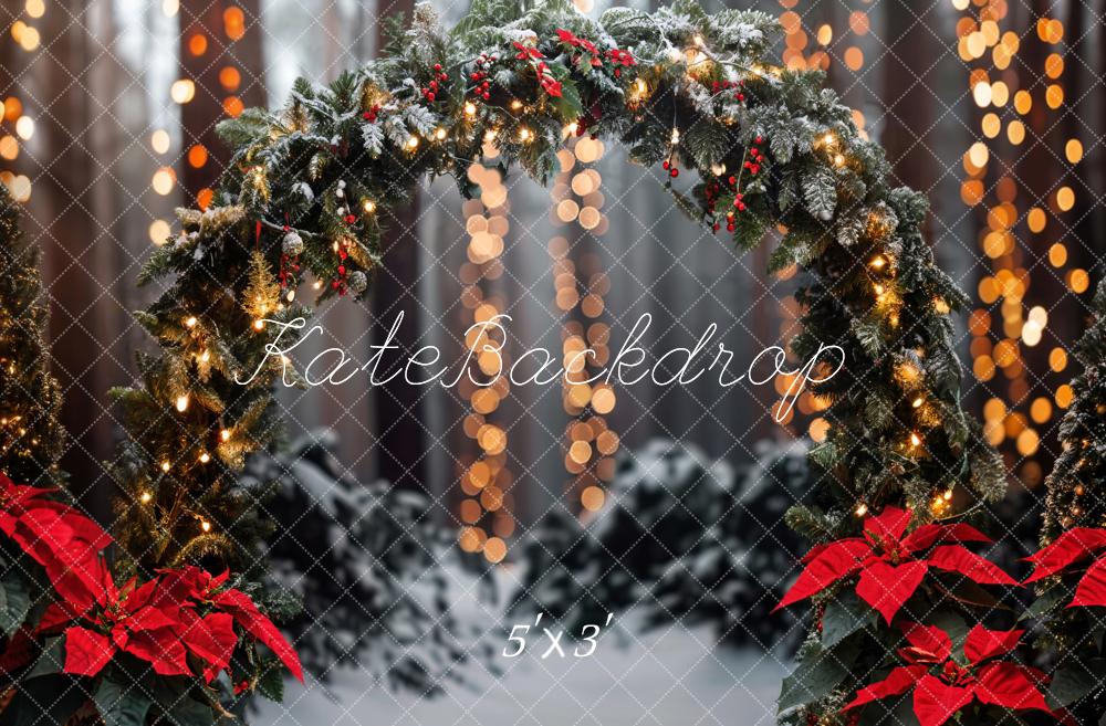 Kate Christmas Forest Arch Bokeh Backdrop Designed by Emetselch