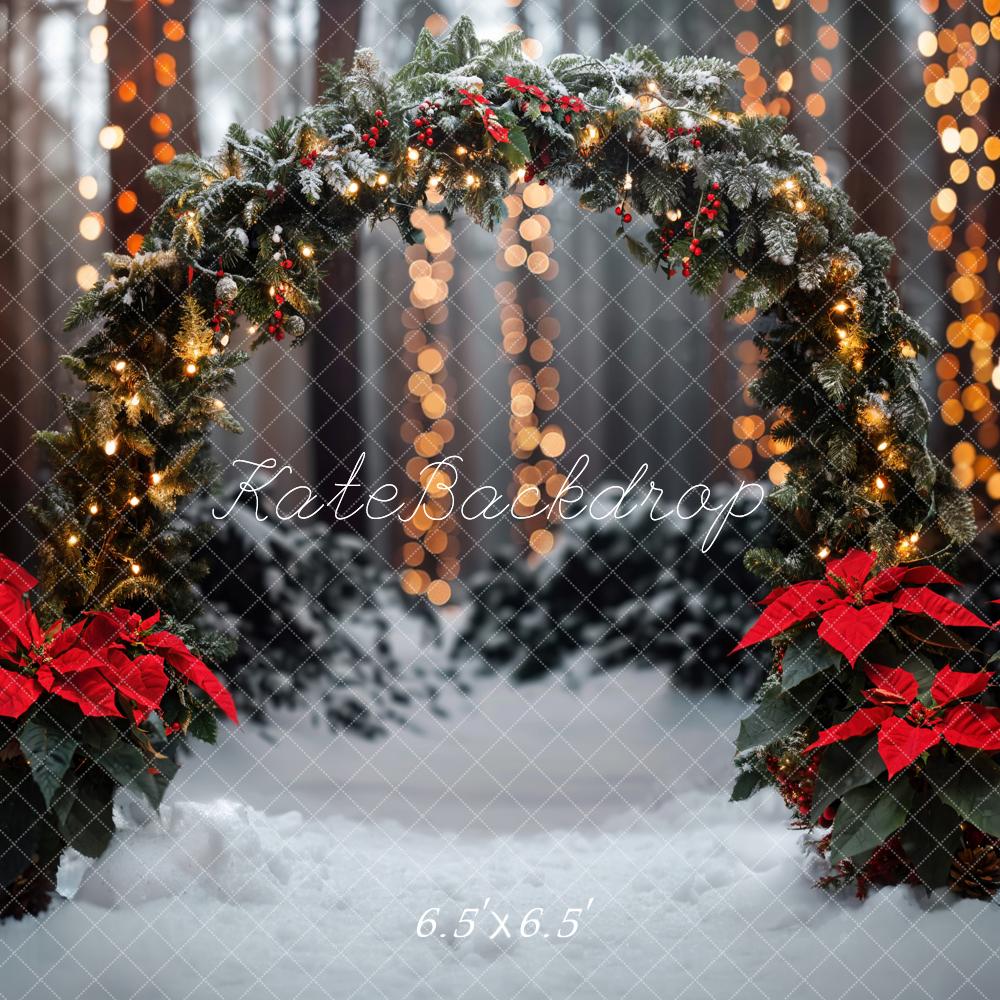 Kate Christmas Forest Arch Bokeh Backdrop Designed by Emetselch