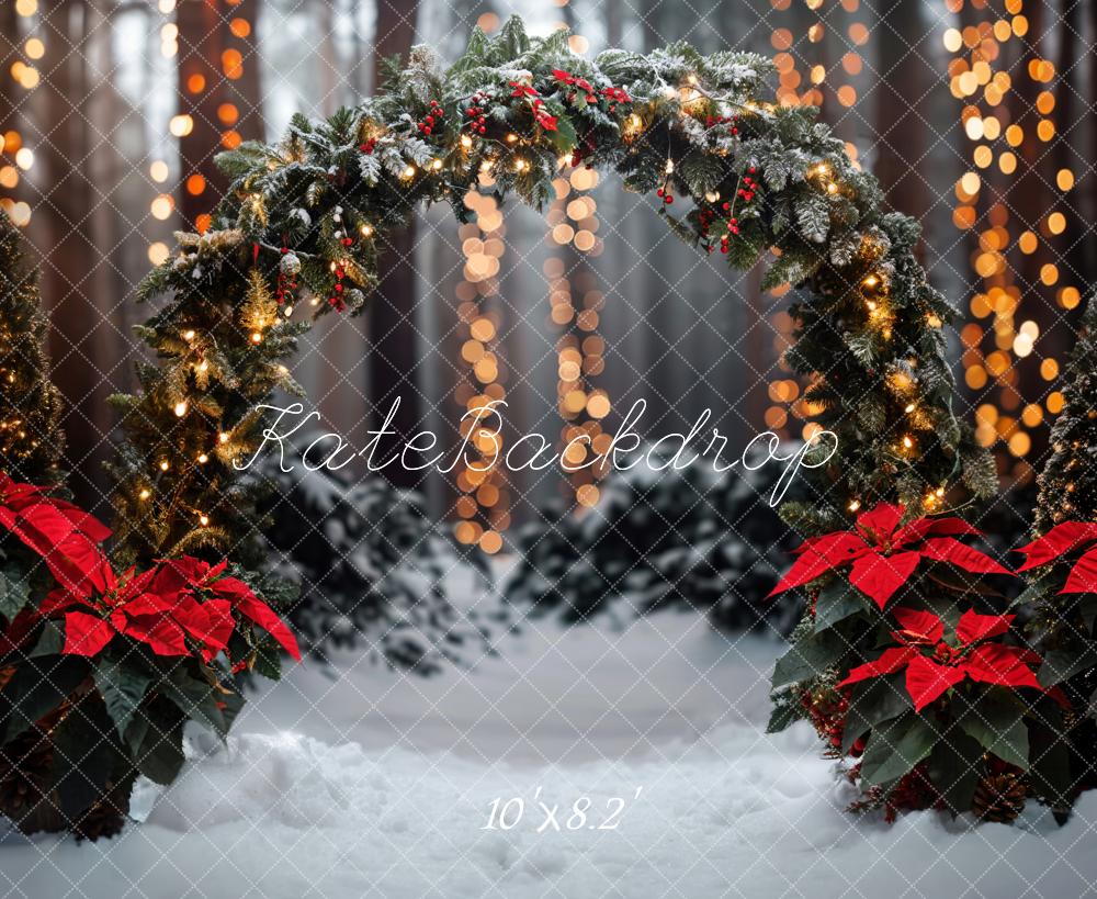 Kate Christmas Forest Arch Bokeh Backdrop Designed by Emetselch