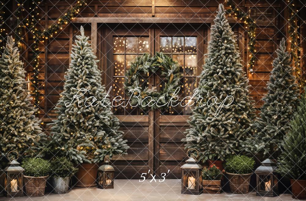 Kate Christmas Tree Outdoor Wooden Barn Backdrop Designed by Emetselch