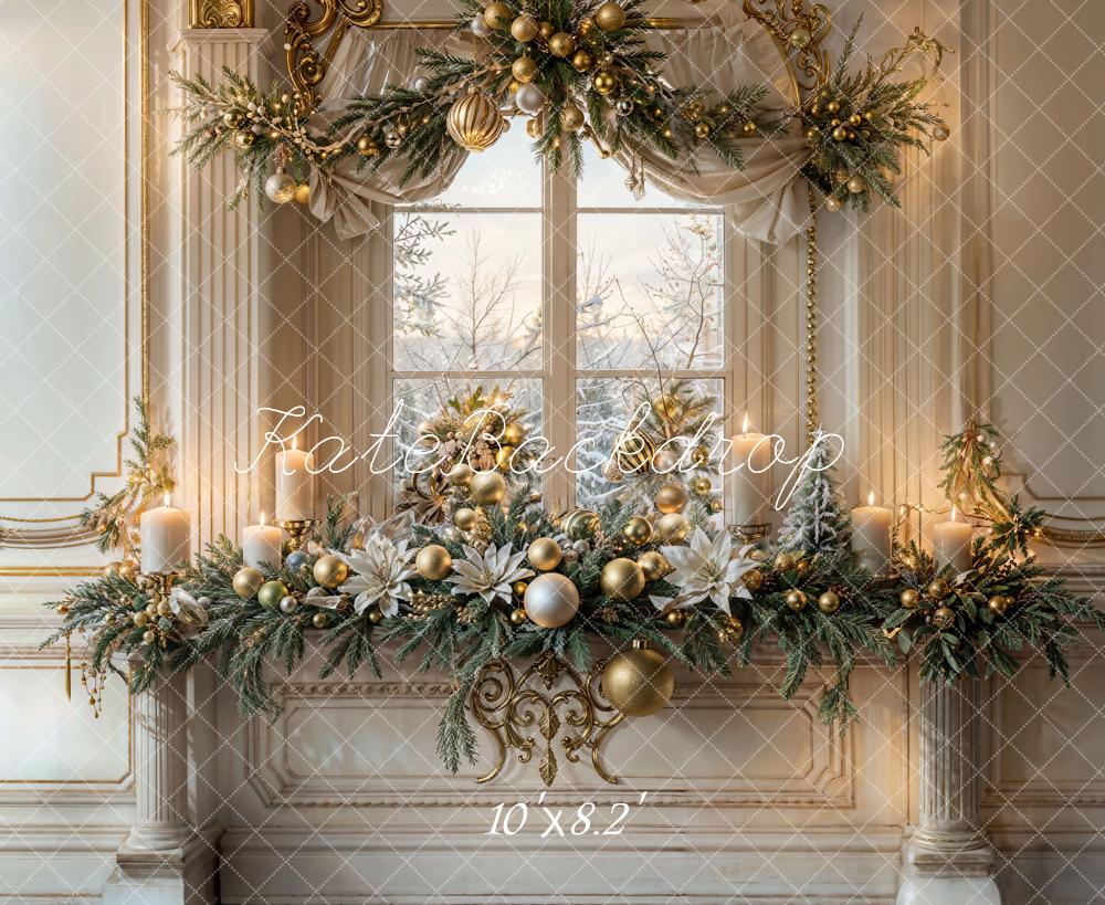 Kate Christmas Decoration Candles Window Backdrop Designed by Emetselch