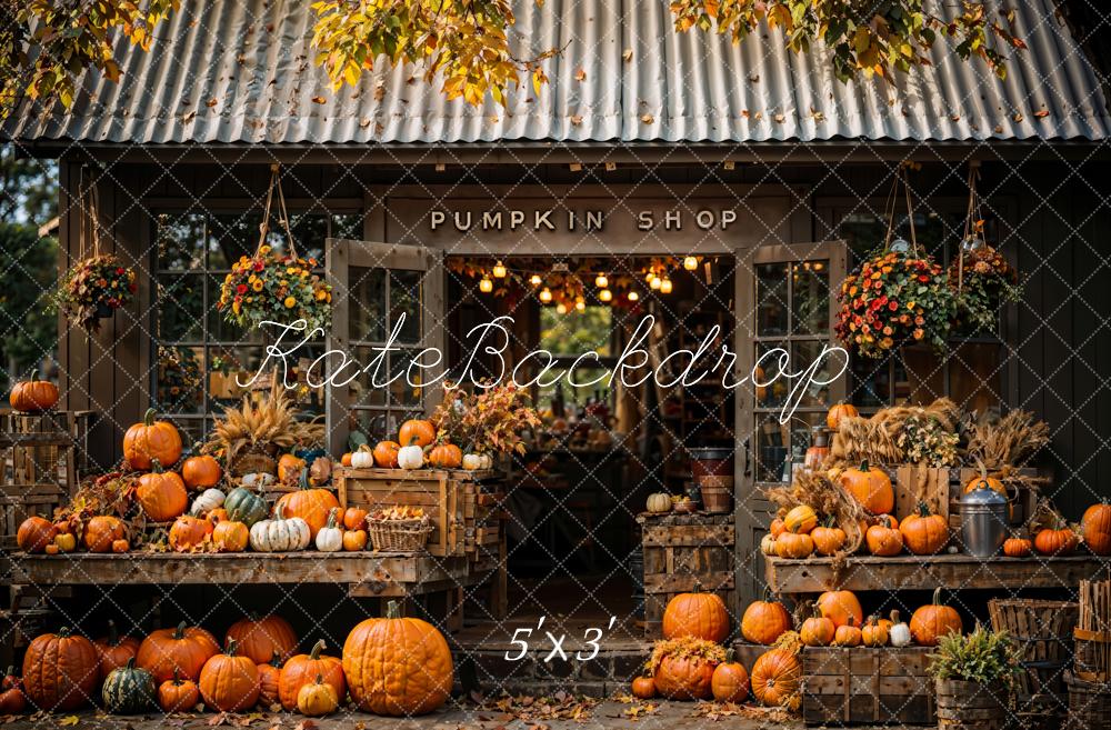 Kate Pumpkin Shop Fall Backdrop Designed by Chain Photography