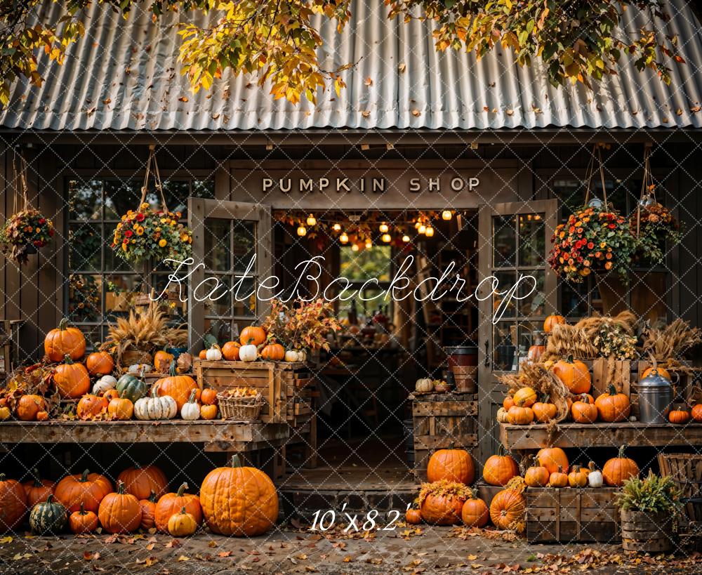 Kate Pumpkin Shop Fall Backdrop Designed by Chain Photography