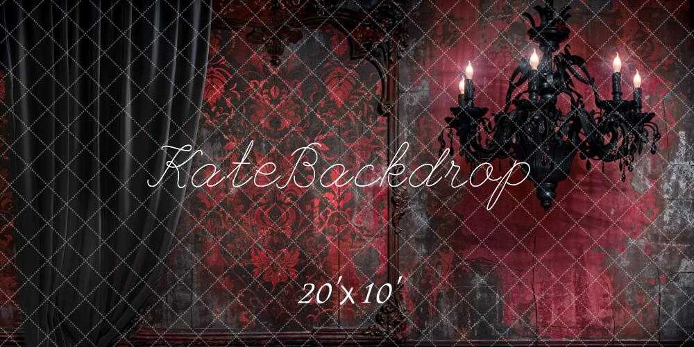 Kate Retro Wall Backdrop Halloween Dark Black Curtains Red Designed by Emetselch