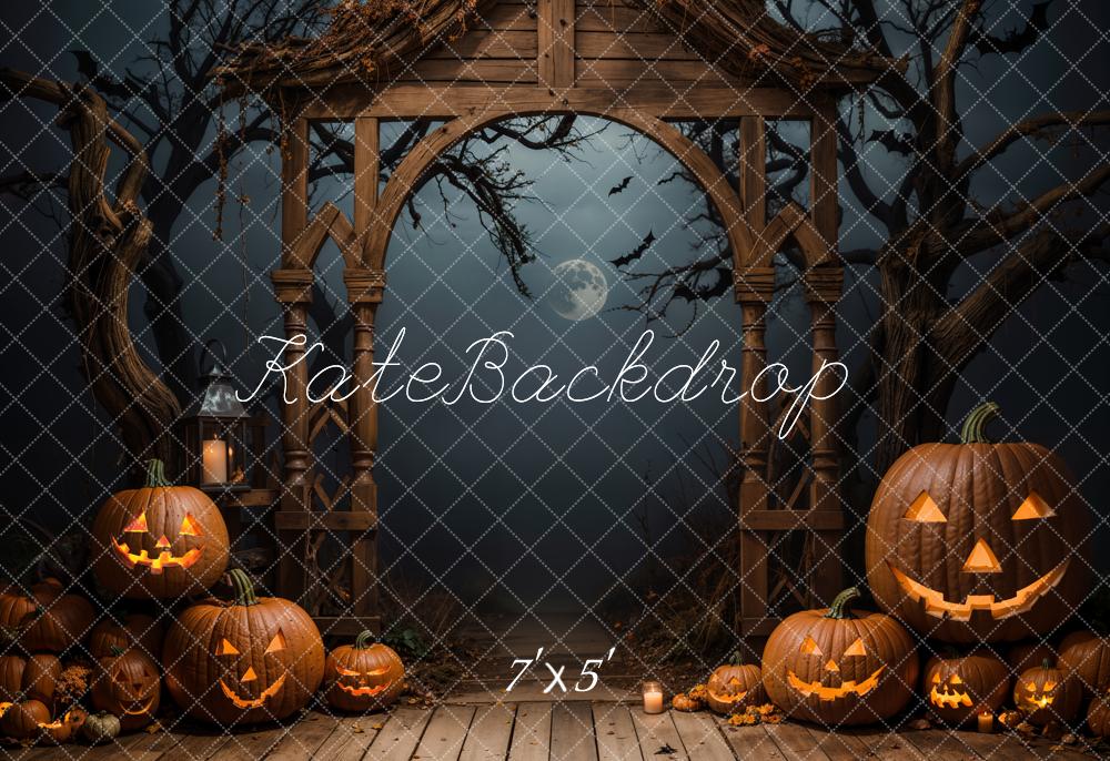 Kate Halloween Dark Pumpkin Arch Backdrop Designed by Emetselch