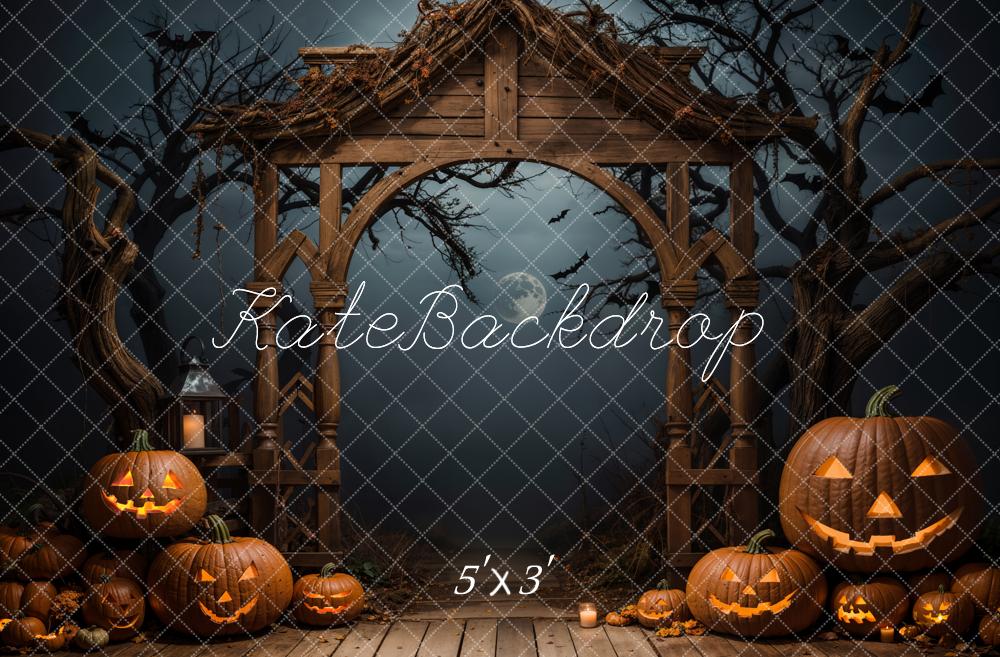 Kate Halloween Dark Pumpkin Arch Backdrop Designed by Emetselch