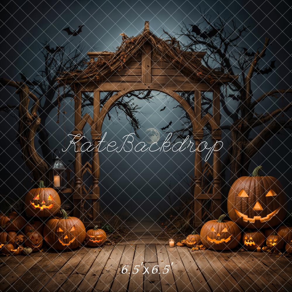 Kate Halloween Dark Pumpkin Arch Backdrop Designed by Emetselch