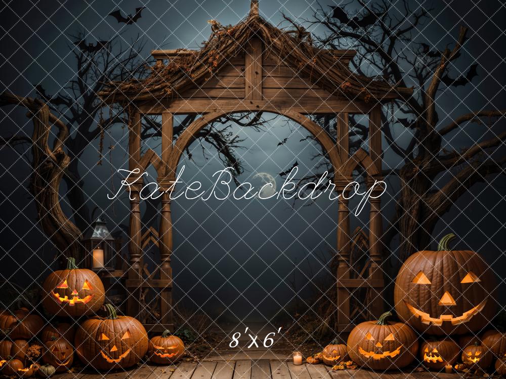 Kate Halloween Dark Pumpkin Arch Backdrop Designed by Emetselch