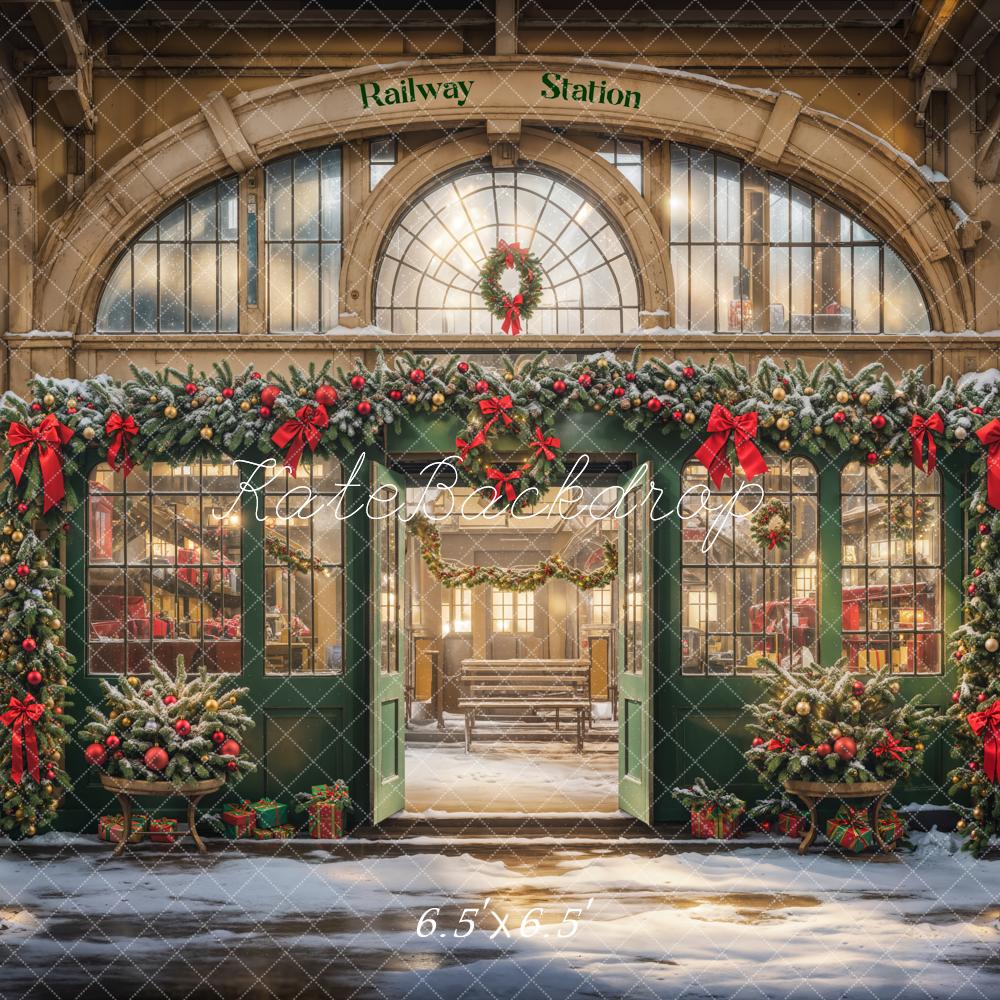 Kate Christmas Railway Station Backdrop Designed by Emetselch