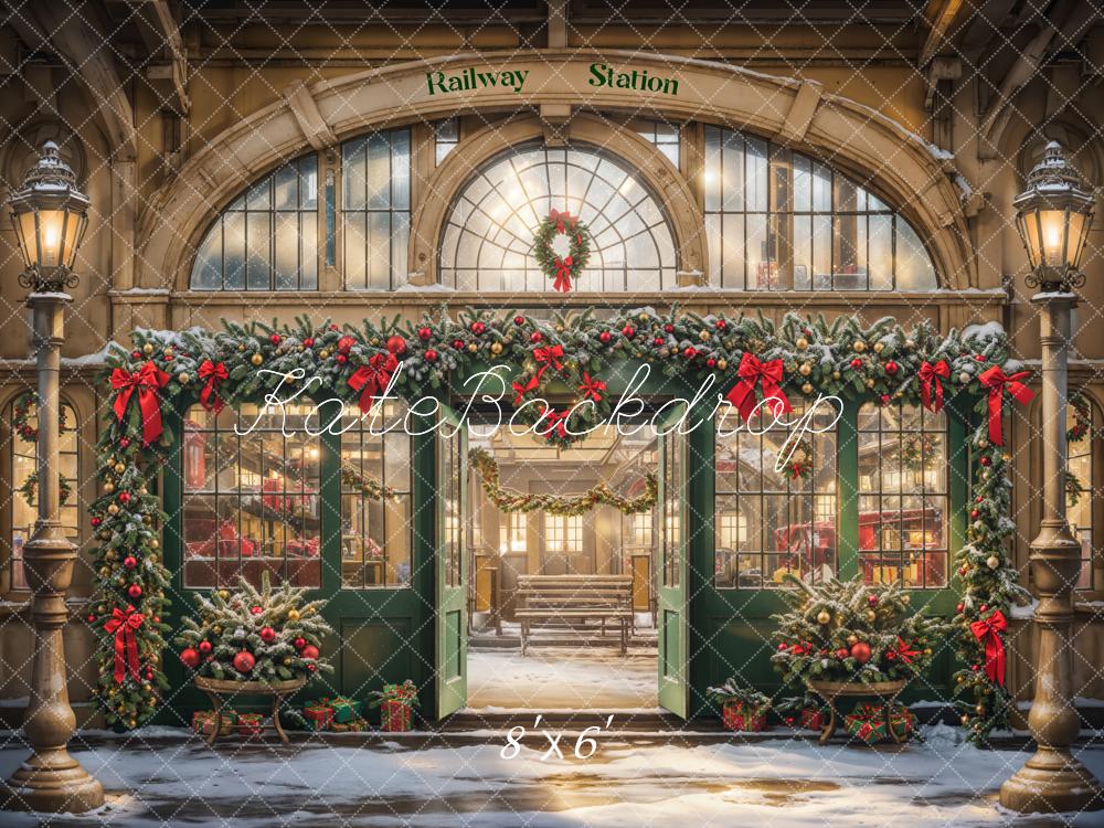 Kate Christmas Railway Station Backdrop Designed by Emetselch