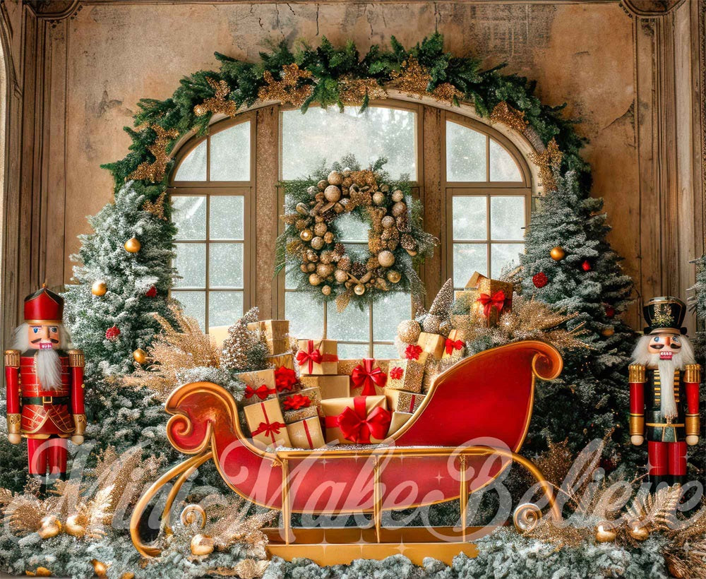 Kate Christmas Interior Sleigh Backdrop Designed by Mini MakeBelieve