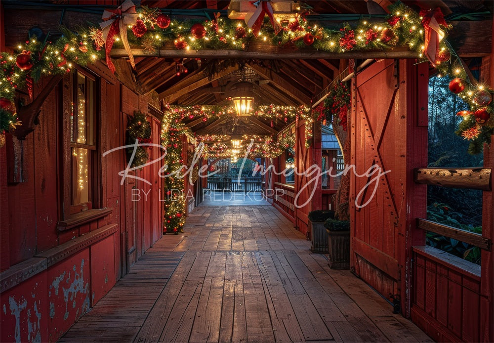 Kate Christmas Covered Bridge Backdrop Designed by Lidia Redekopp