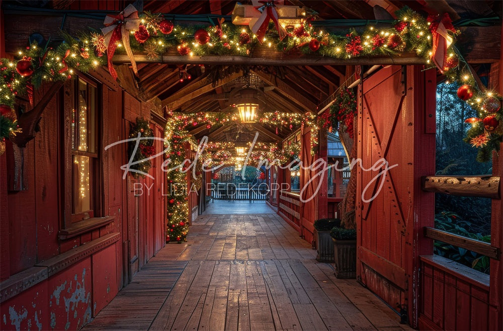 Kate Christmas Covered Bridge Backdrop Designed by Lidia Redekopp