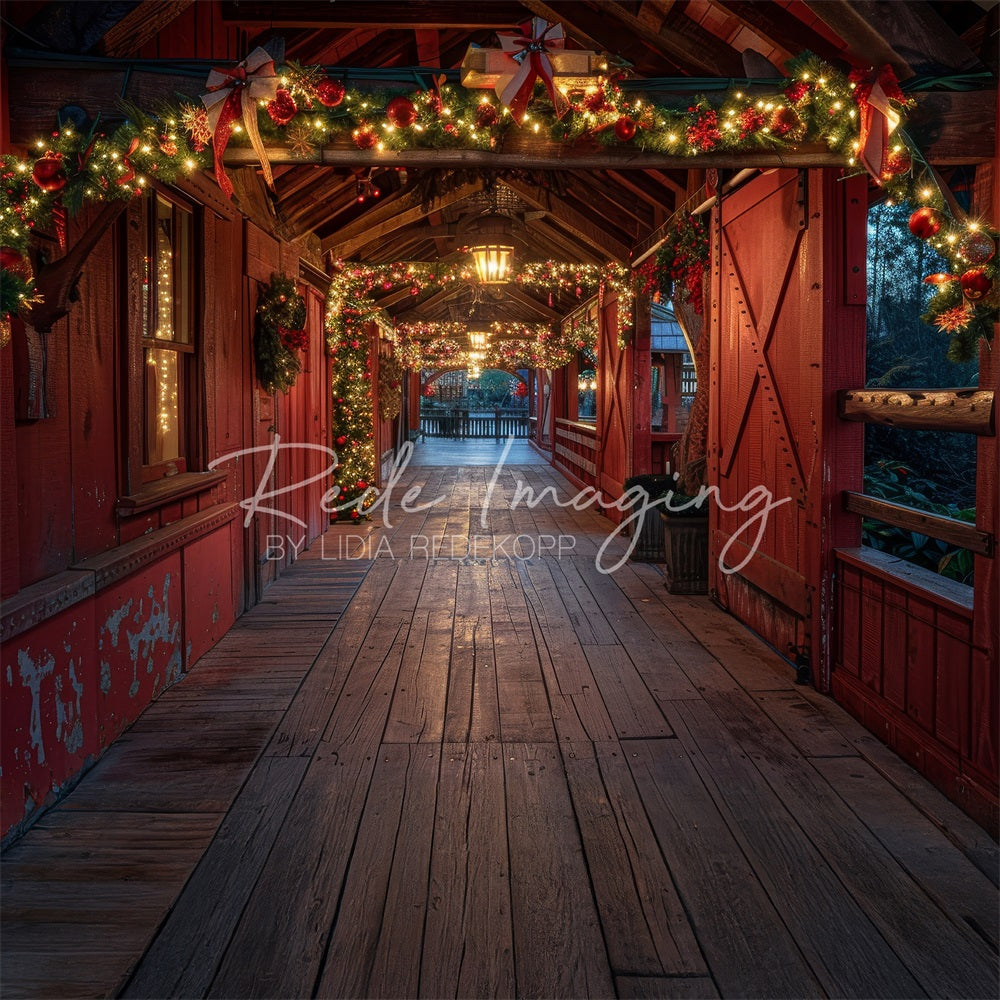 Kate Christmas Covered Bridge Backdrop Designed by Lidia Redekopp