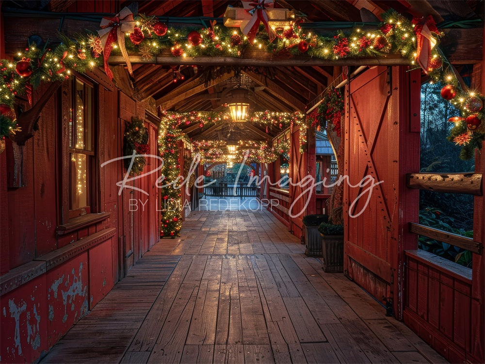 Kate Christmas Covered Bridge Backdrop Designed by Lidia Redekopp