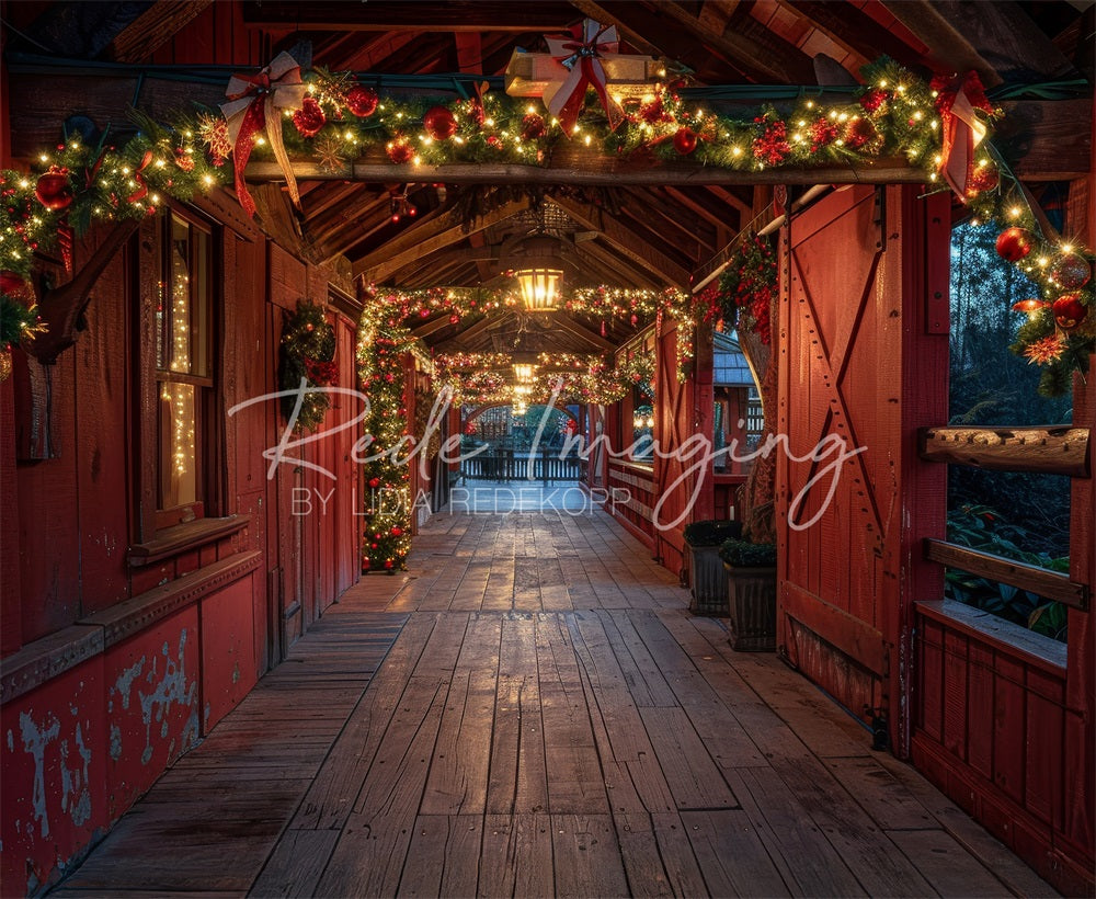 Kate Christmas Covered Bridge Backdrop Designed by Lidia Redekopp