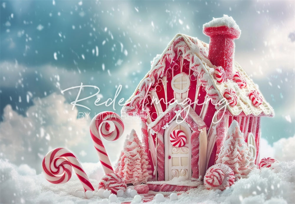 Kate Peppermint Candy House Backdrop Path Christmas Designed by Lidia Redekopp