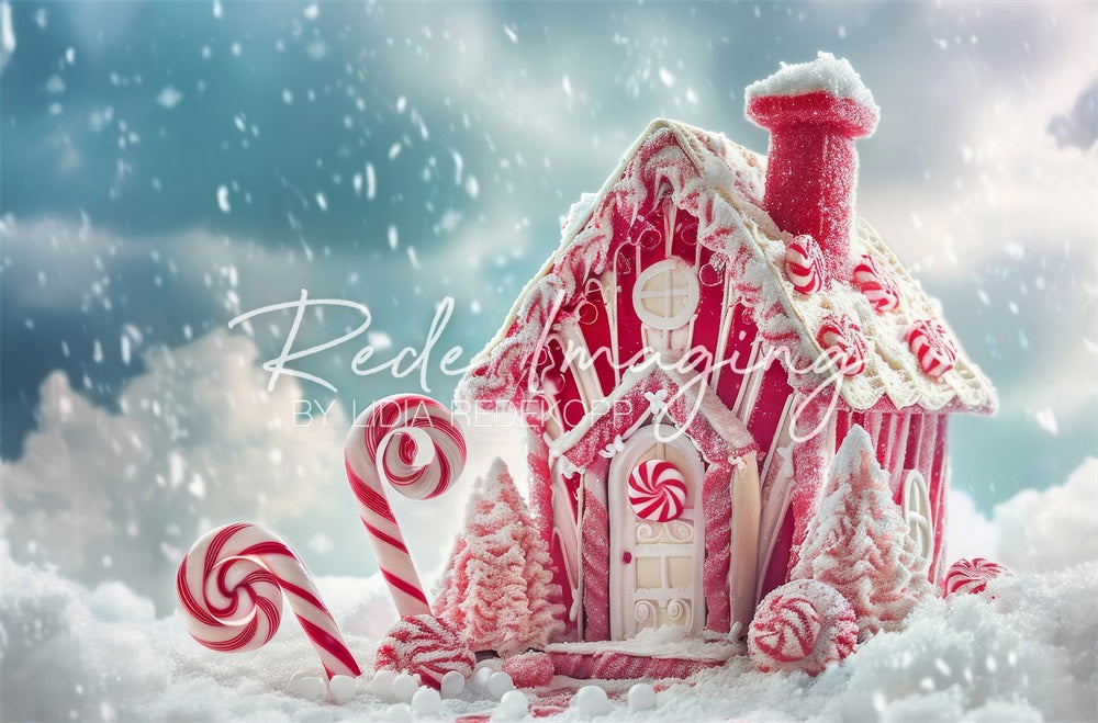 Kate Peppermint Candy House Backdrop Path Christmas Designed by Lidia Redekopp