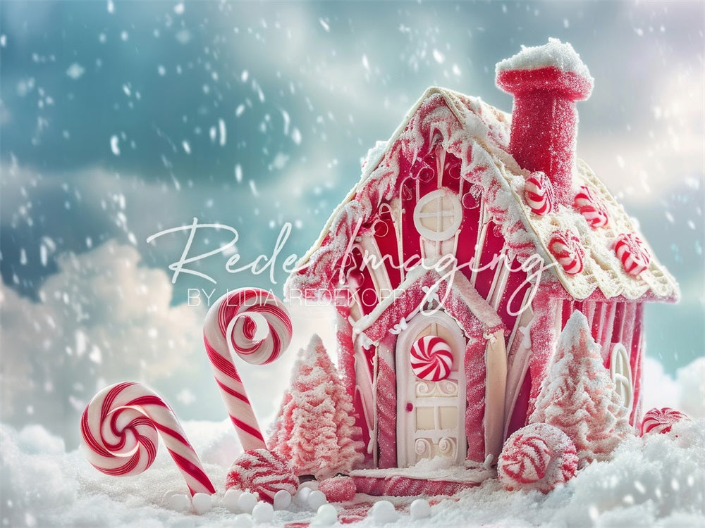 Kate Peppermint Candy House Backdrop Path Christmas Designed by Lidia Redekopp