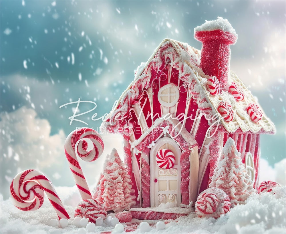 Kate Peppermint Candy House Backdrop Path Christmas Designed by Lidia Redekopp