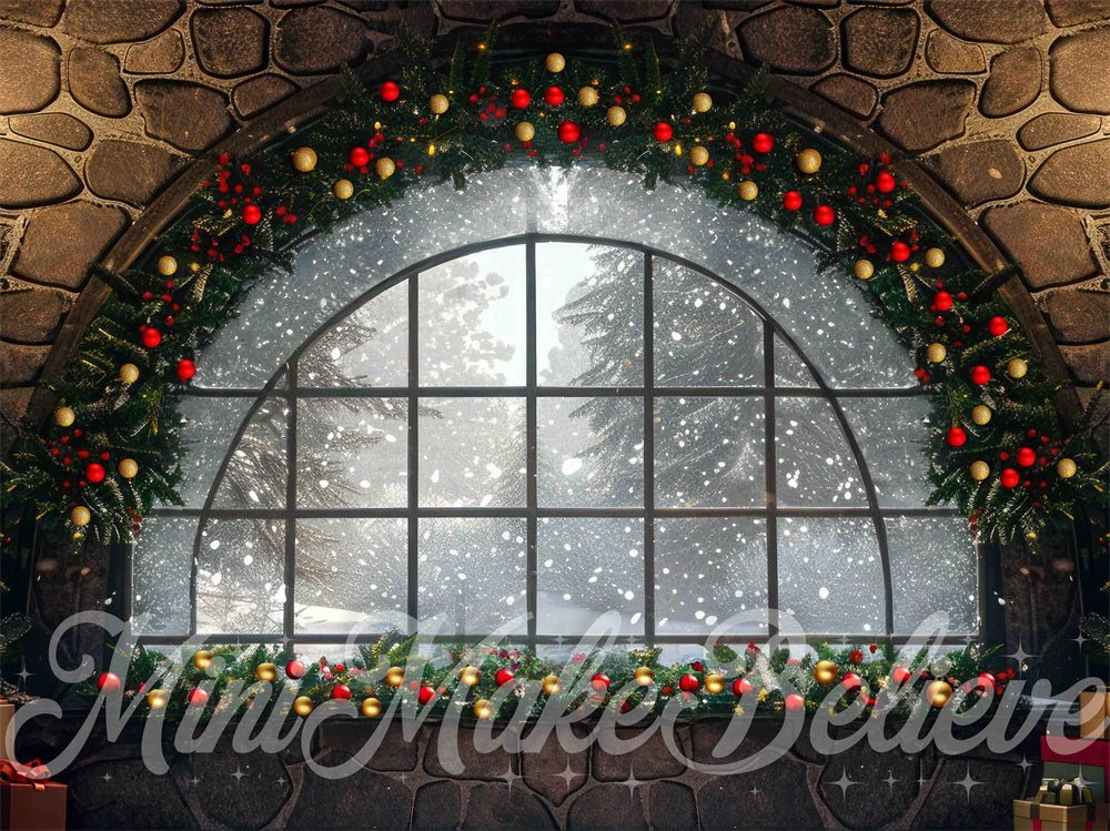 Kate Christmas Window Garland Arch Backdrop Designed by Mini MakeBelieve