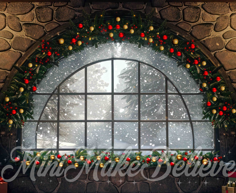 Kate Christmas Window Garland Arch Backdrop Designed by Mini MakeBelieve