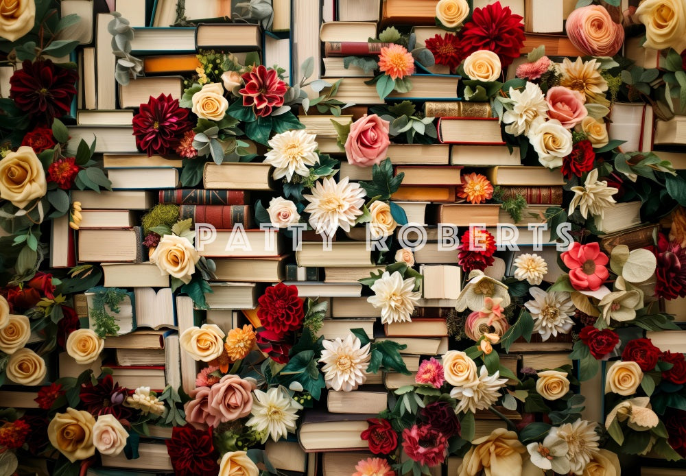 Kate Books Flowers Wall Backdrop Designed by Patty Robert