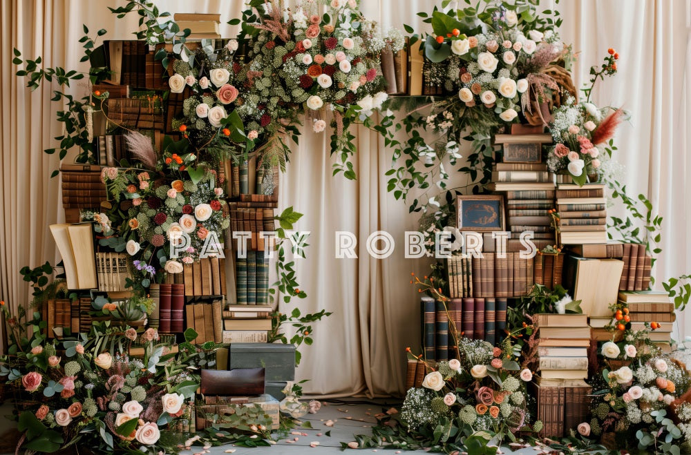 Kate Books and Flowers Arch Backdrop Designed by Patty Robert