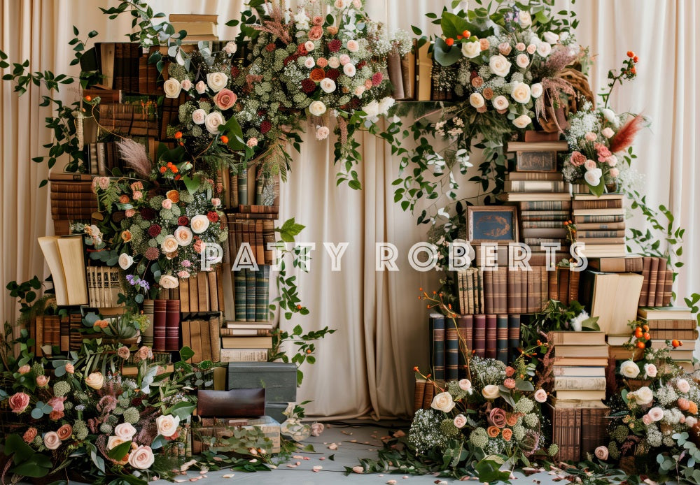 Kate Books and Flowers Arch Backdrop Designed by Patty Robert