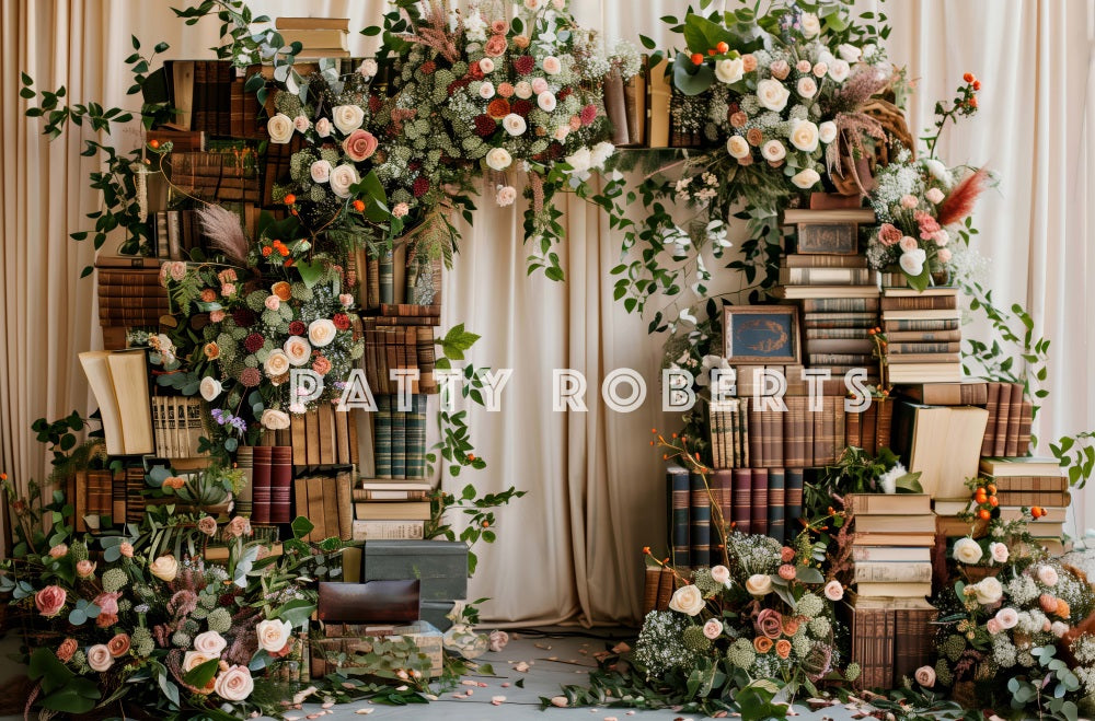 Kate Books and Flowers Arch Backdrop Designed by Patty Robert