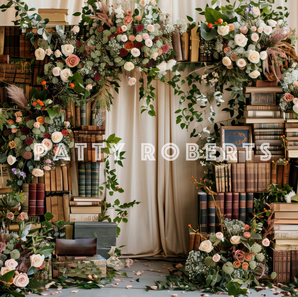 Kate Books and Flowers Arch Backdrop Designed by Patty Robert