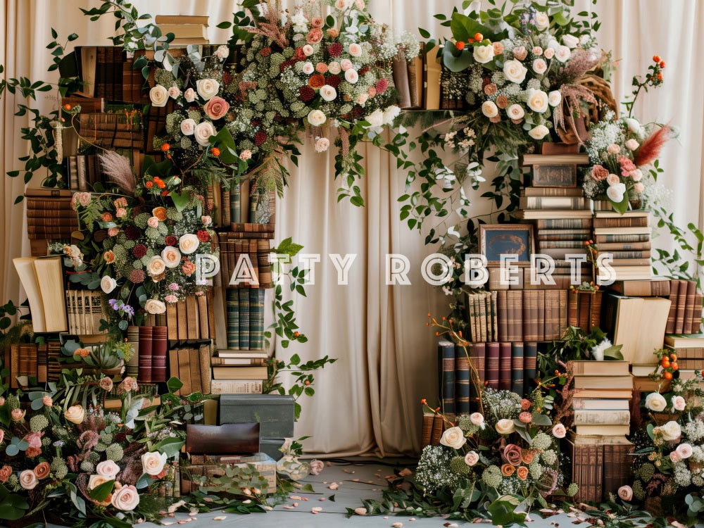 Kate Books and Flowers Arch Backdrop Designed by Patty Robert