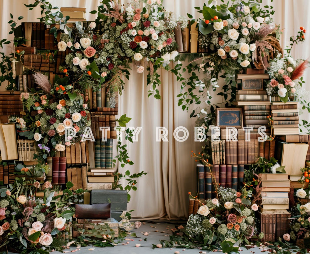 Kate Books and Flowers Arch Backdrop Designed by Patty Robert