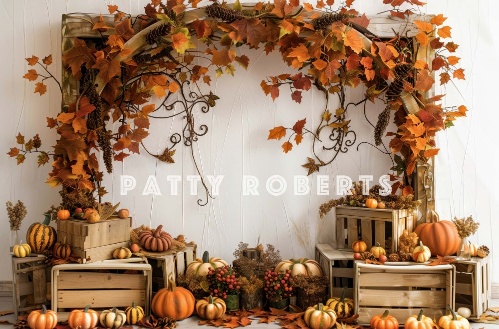 Kate Wooden Fall Arch Pumpkins Backdrop Designed by Patty Robert