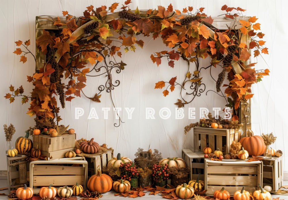 Kate Wooden Fall Arch Pumpkins Backdrop Designed by Patty Robert