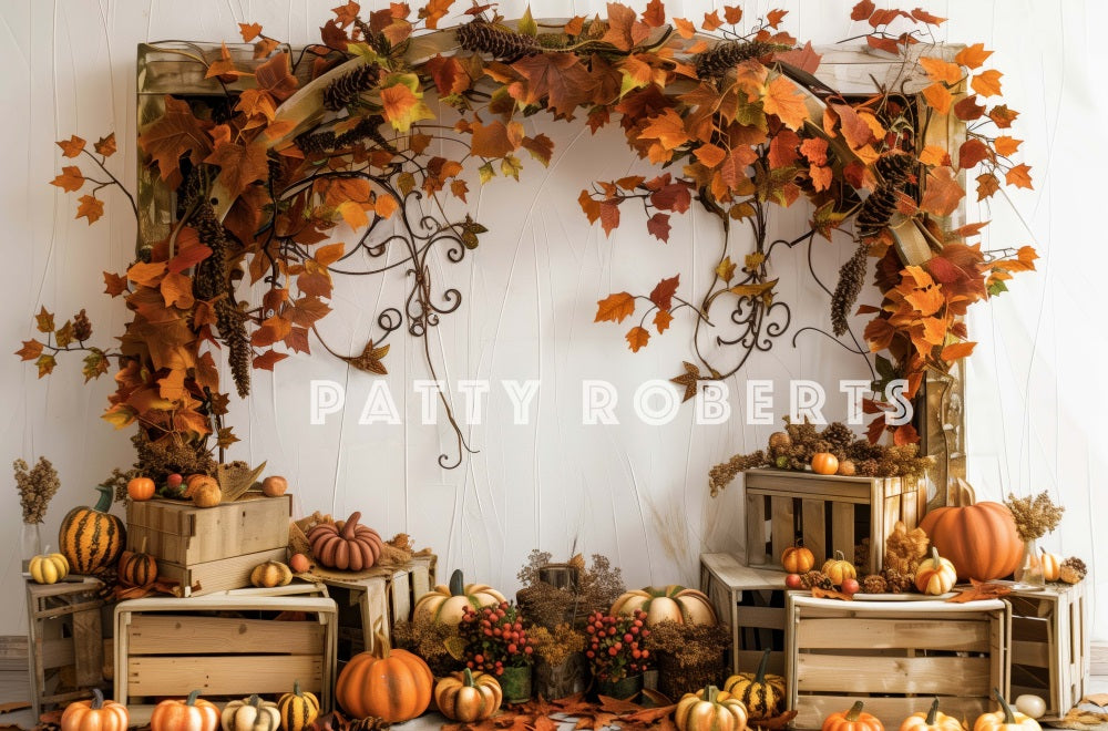 Kate Wooden Fall Arch Pumpkins Backdrop Designed by Patty Robert