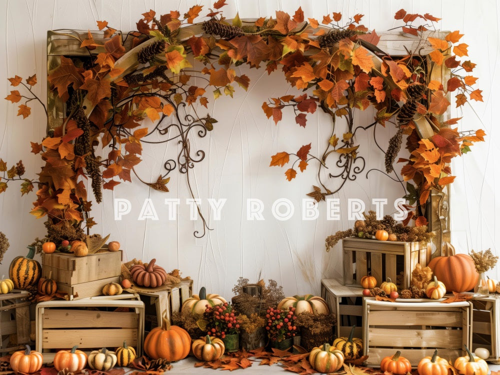 Kate Wooden Fall Arch Pumpkins Backdrop Designed by Patty Robert