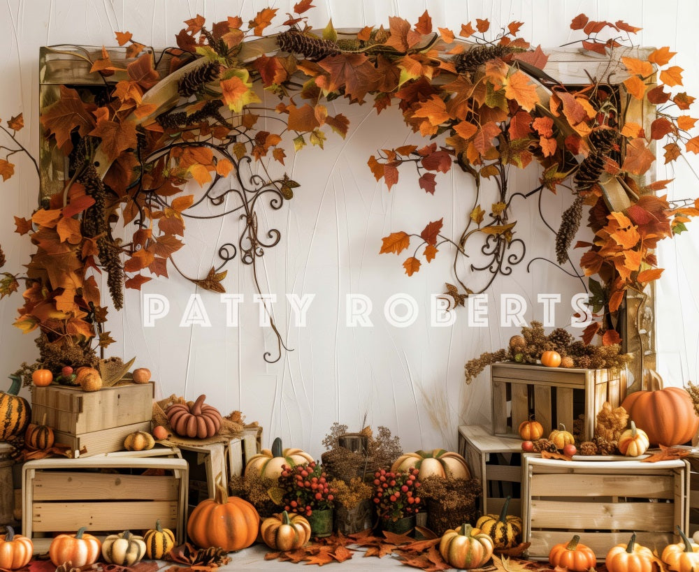 Kate Wooden Fall Arch Pumpkins Backdrop Designed by Patty Robert