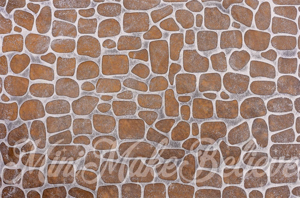 Kate Brown Cobblestone White Outline Backdrop Designed by Mini MakeBelieve