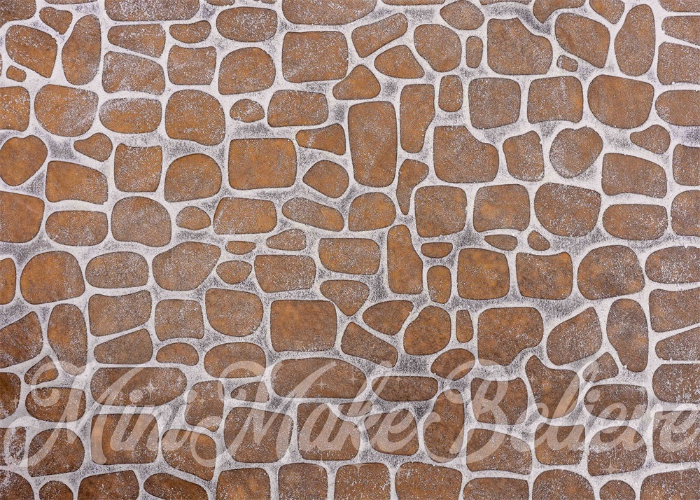 Kate Brown Cobblestone White Outline Backdrop Designed by Mini MakeBelieve