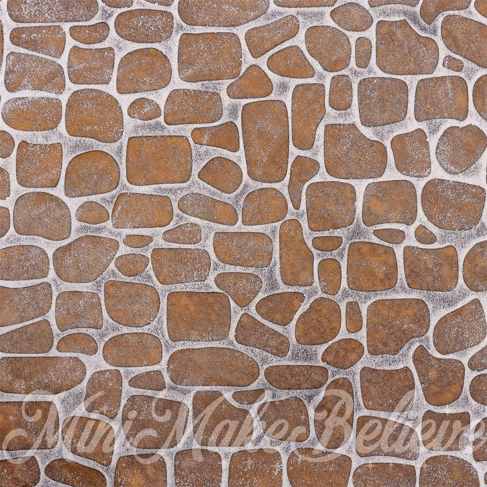 Kate Brown Cobblestone White Outline Backdrop Designed by Mini MakeBelieve