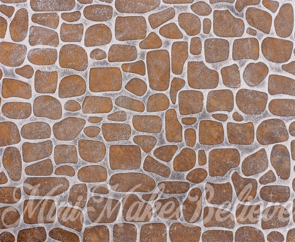 Kate Brown Cobblestone White Outline Backdrop Designed by Mini MakeBelieve